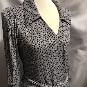 Black and white wrap dress